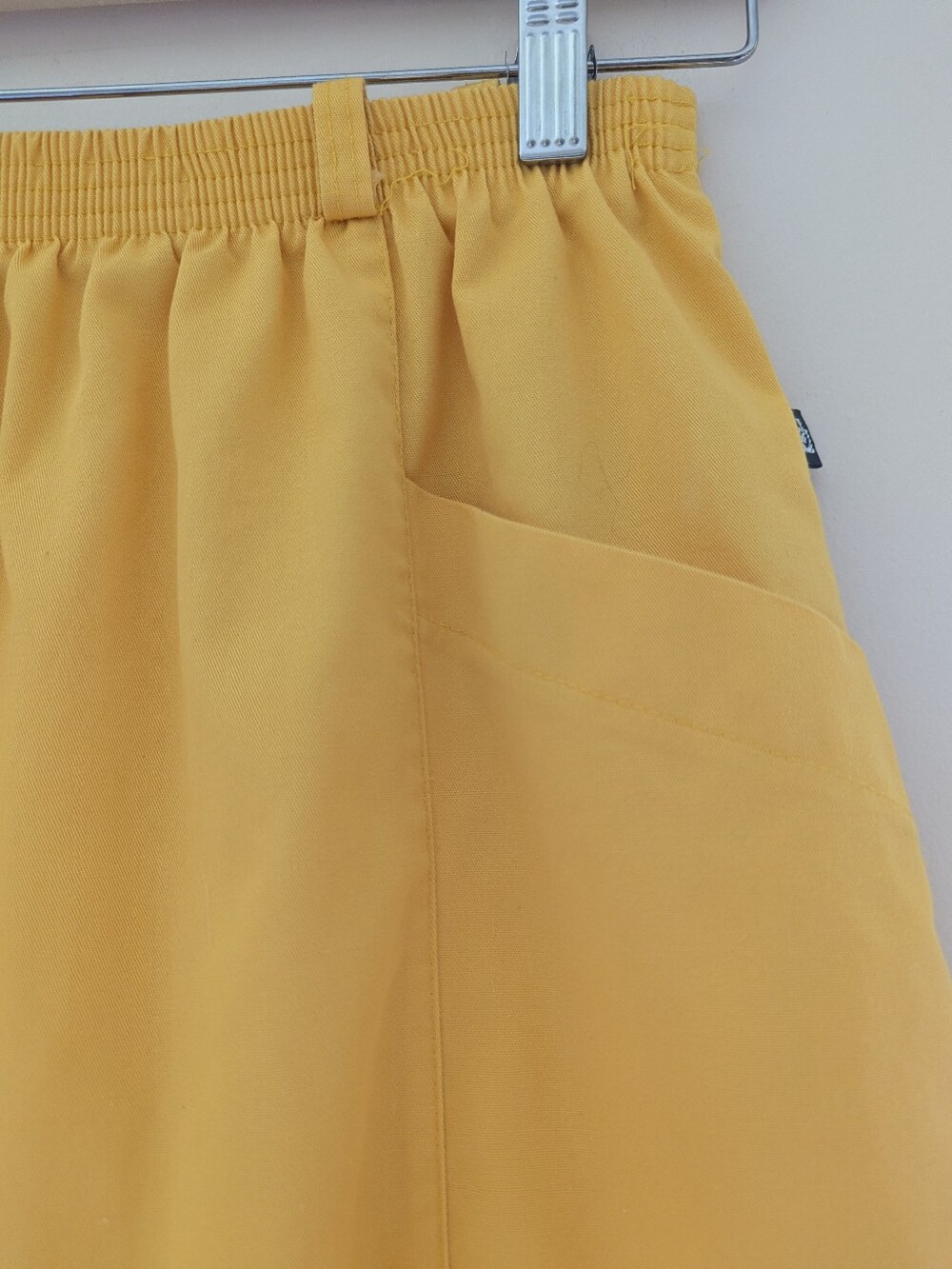 Vintage 70's Made In Canada Bright Yellow Skirt Pockets Midi Sz Small Medium - Picture 6 of 12